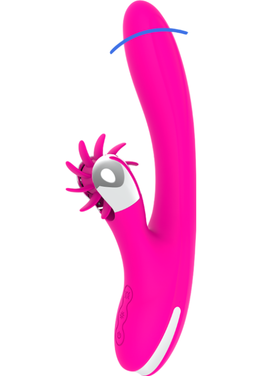 Rabbit δονητής από σιλικόνη σε φούξια χρώμα, μήκους 24 εκ. και μέγιστης διαμέτρου 3,5 εκ.