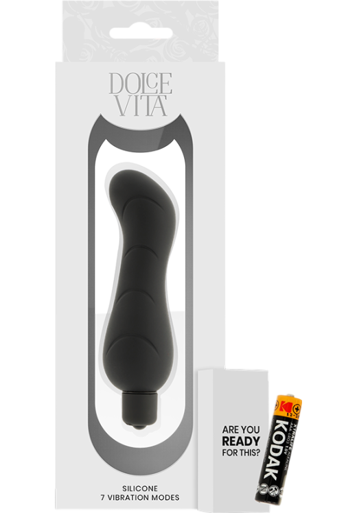 Δονητής σημείου g από σιλικόνη σε μαύρο χρώμα, μήκους 12,2 εκ. και μέγιστης διαμέτρου 4 εκ.