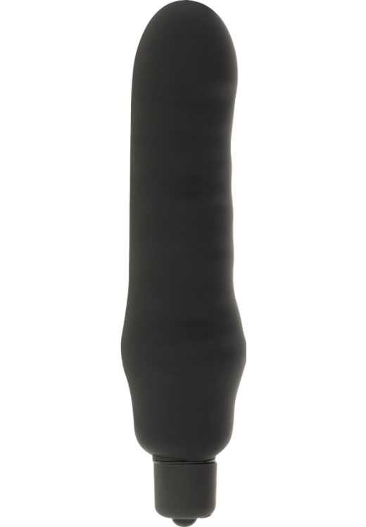 Ρεαλιστικός δονητής από σιλικόνη σε μαύρο χρώμα, μήκους 15 εκ. και μέγιστης διαμέτρου 3,7 εκ.