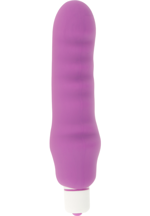 Ρεαλιστικός δονητής από σιλικόνη σε μοβ χρώμα, μήκους 15 εκ. και μέγιστης διαμέτρου 3,7 εκ.