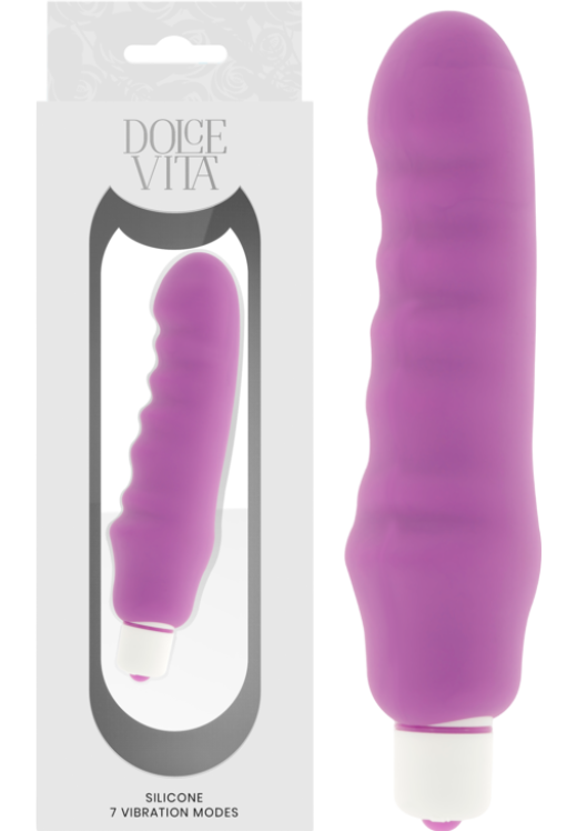 Ρεαλιστικός δονητής από σιλικόνη σε μοβ χρώμα, μήκους 15 εκ. και μέγιστης διαμέτρου 3,7 εκ.