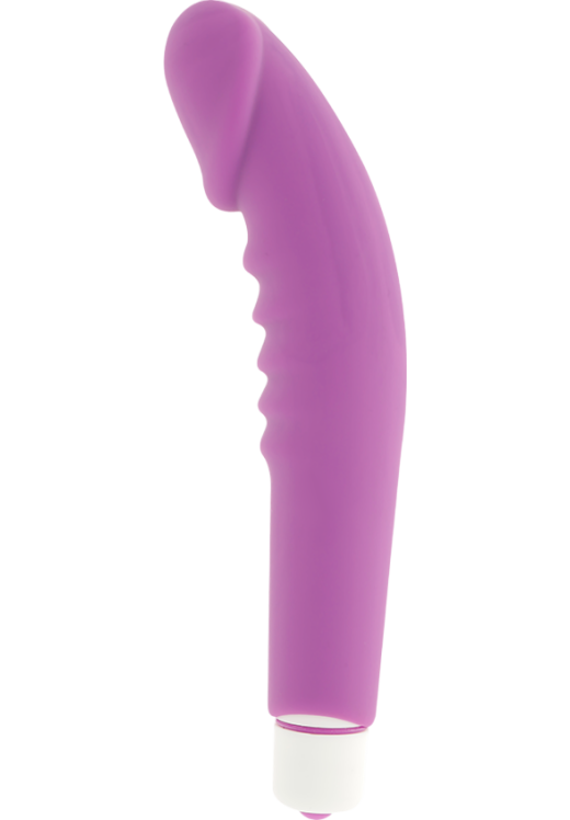 Ρεαλιστικός δονητής από σιλικόνη σε μοβ χρώμα, μήκους 15,8 εκ. και μέγιστης διαμέτρου 3,1 εκ.