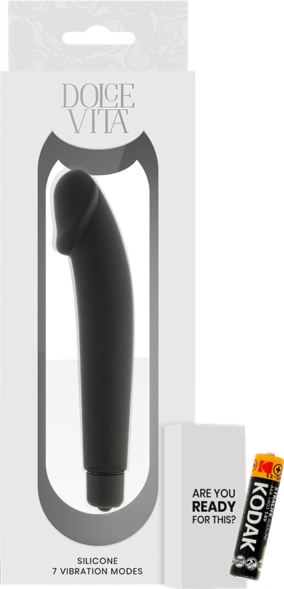 Ρεαλιστικός δονητής από σιλικόνη σε μαύρο χρώμα, μήκους 15,8 εκ. και μέγιστης διαμέτρου 3,1 εκ.