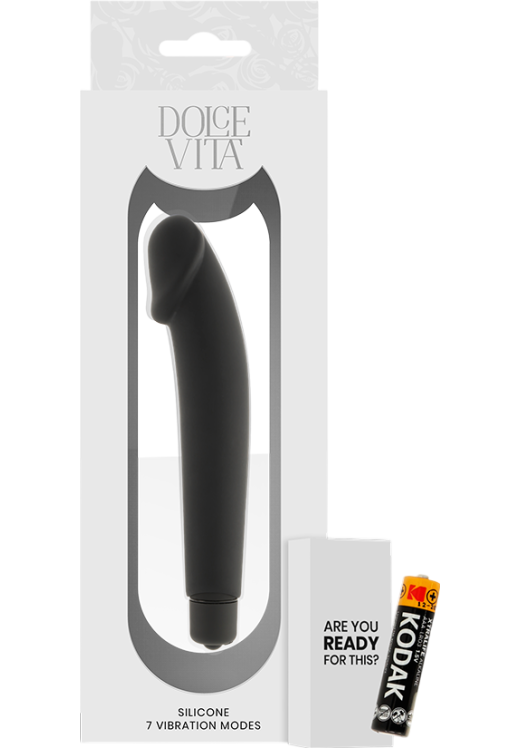 Ρεαλιστικός δονητής από σιλικόνη σε μαύρο χρώμα, μήκους 15,8 εκ. και μέγιστης διαμέτρου 3,1 εκ.