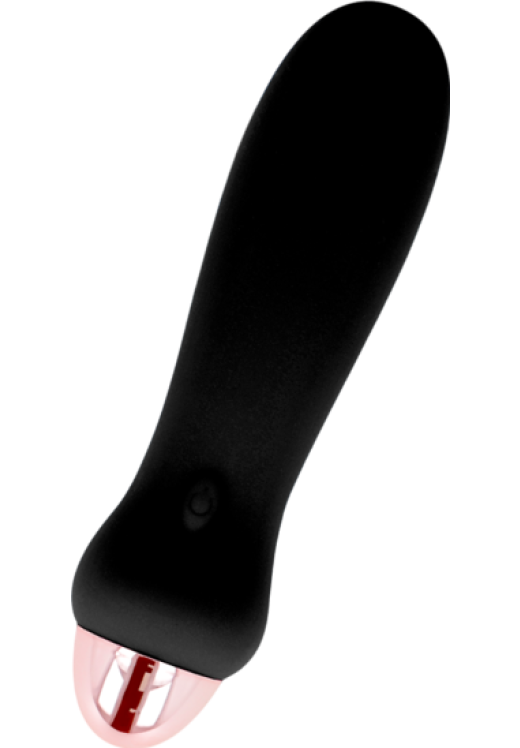 Κλασσικός δονητής από σιλικόνη σε μαύρο χρώμα, μήκους 12,4 εκ. και μέγιστης διαμέτρου 2,8 εκ.