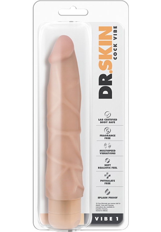 Ρεαλιστικός δονητής από pvc σε φυσικό χρώμα, μήκους 22,8 εκ. και μέγιστης διαμέτρου 4,6 εκ.