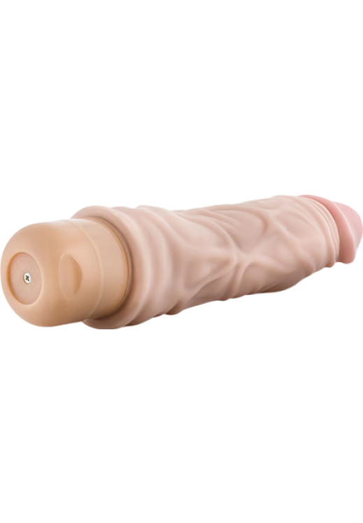 Ρεαλιστικός δονητής από pvc σε φυσικό χρώμα, μήκους 22 εκ. και μέγιστης διαμέτρου 4,9 εκ.