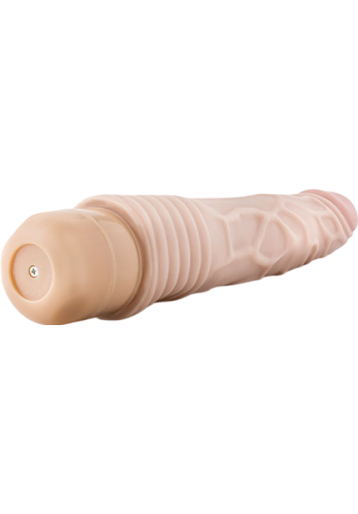 Ρεαλιστικός δονητής από pvc σε φυσικό χρώμα, μήκους 22,8 εκ. και μέγιστης διαμέτρου 4,4 εκ.