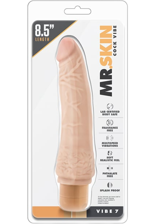 Ρεαλιστικός δονητής από pvc σε φυσικό χρώμα, μήκους 22,5 εκ. και μέγιστης διαμέτρου 3,8 εκ.