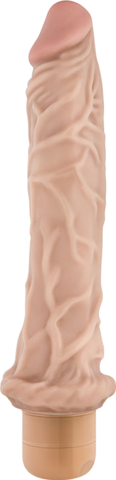 Ρεαλιστικός δονητής από pvc σε φυσικό χρώμα, μήκους 25,3 εκ. και μέγιστης διαμέτρου 4,5 εκ.