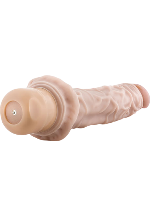 Ρεαλιστικός δονητής από pvc σε φυσικό χρώμα, μήκους 25,3 εκ. και μέγιστης διαμέτρου 4,5 εκ.