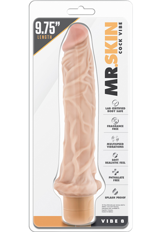 Ρεαλιστικός δονητής από pvc σε φυσικό χρώμα, μήκους 25,3 εκ. και μέγιστης διαμέτρου 4,5 εκ.