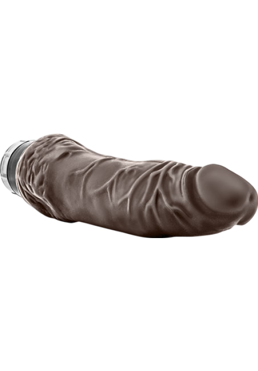 Ρεαλιστικός δονητής από pvc σε καφέ χρώμα, μήκους 22,7 εκ. και μέγιστης διαμέτρου 5,4 εκ.