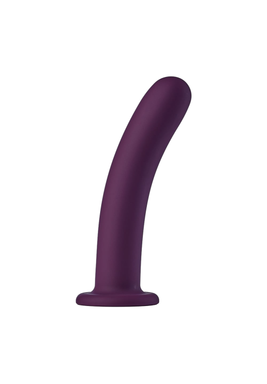 Κλασσικό dildo από σιλικόνη σε μοβ χρώμα, μήκους 18,5 εκ. και μέγιστης διαμέτρου 3,5 εκ.