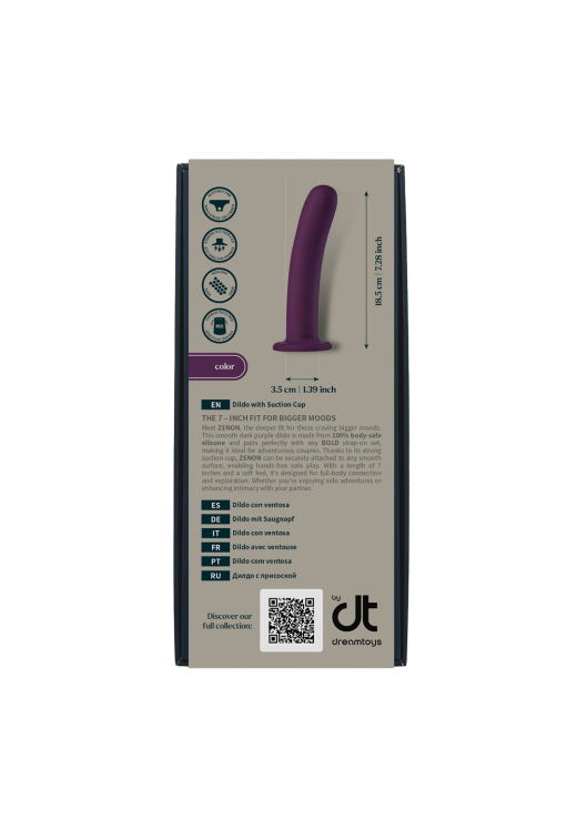 Κλασσικό dildo από σιλικόνη σε μοβ χρώμα, μήκους 18,5 εκ. και μέγιστης διαμέτρου 3,5 εκ.