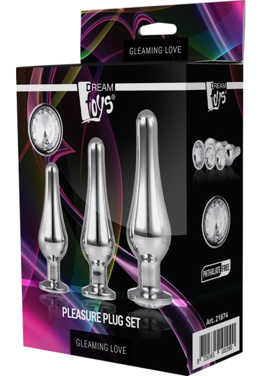 Μεταλλικό σετ πρωκτικές σφήνες σε ασημί χρώμα