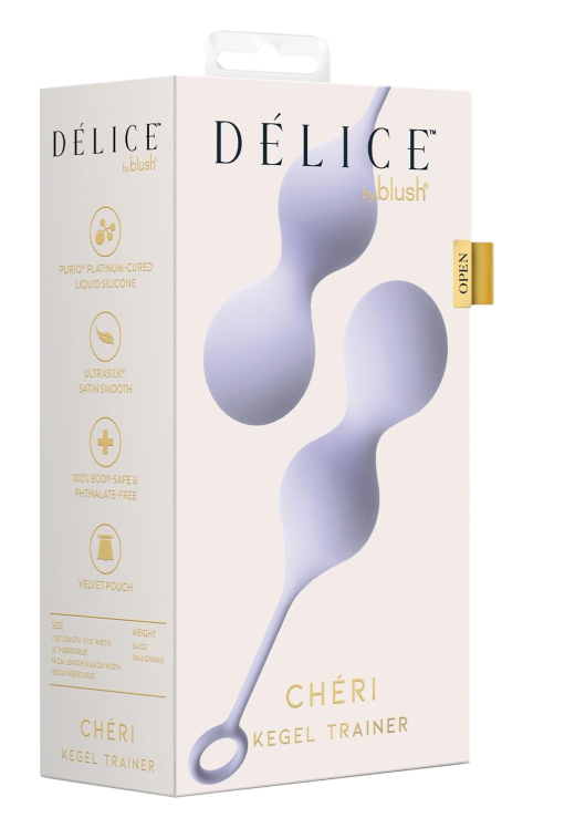 Kegel μπάλες από σιλικόνη σε μοβ χρώμα, μήκους 18,4 εκ. και μέγιστης διαμέτρου 3,8 εκ.