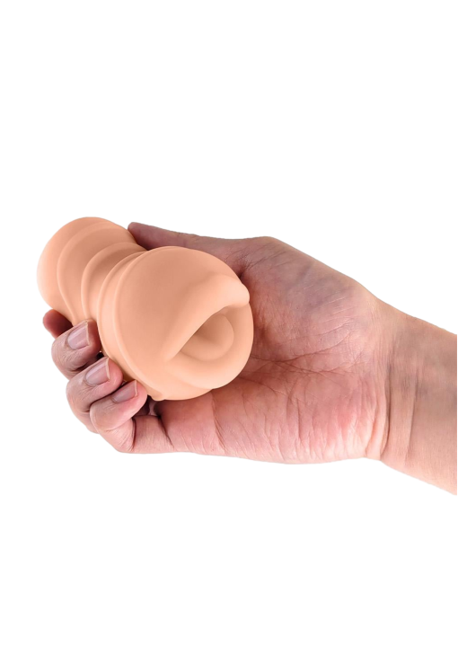 Αυνανιστήρι με στόμα από tpe σε φυσικό χρώμα, μήκους 9,7 εκ. και μέγιστης διαμέτρου 6,2 εκ.