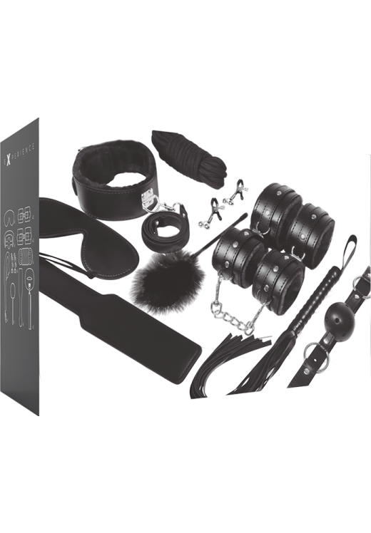 Sex toy kit από δερματίνη σε μαύρο χρώμα