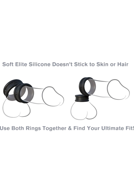 Σετ δαχτυλίδια πέους από σιλικόνη σε μαύρο χρώμα