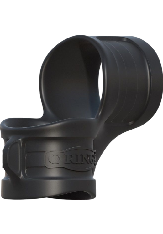 Διπλό δαχτυλίδι πέους από σιλικόνη σε μαύρο χρώμα