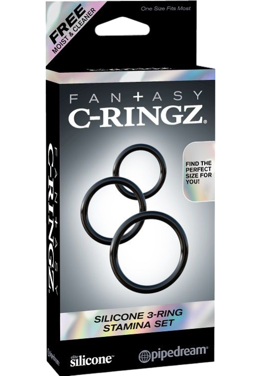 Σετ δαχτυλίδια πέους από σιλικόνη σε μαύρο χρώμα