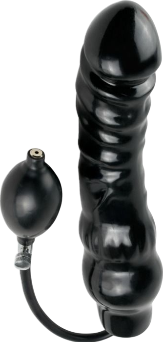Φουσκωτό dildo από pvc σε μαύρο χρώμα