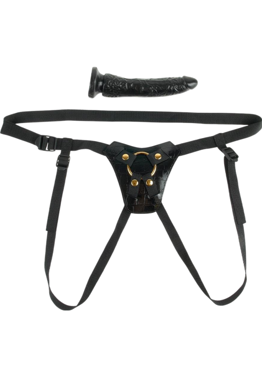 Στραπόν από pvc σε μαύρο χρώμα, μήκους 18,5 εκ. και μέγιστης διαμέτρου 4,3 εκ.