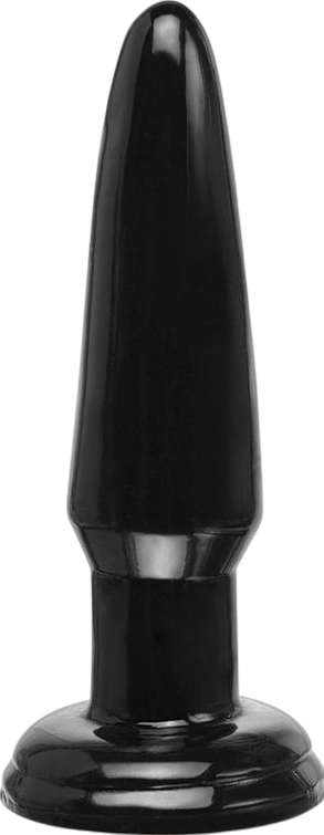 Πρωκτική σφήνα από pvc σε μαύρο χρώμα, μήκους 10,8 εκ. και μέγιστης διαμέτρου 2,5 εκ.