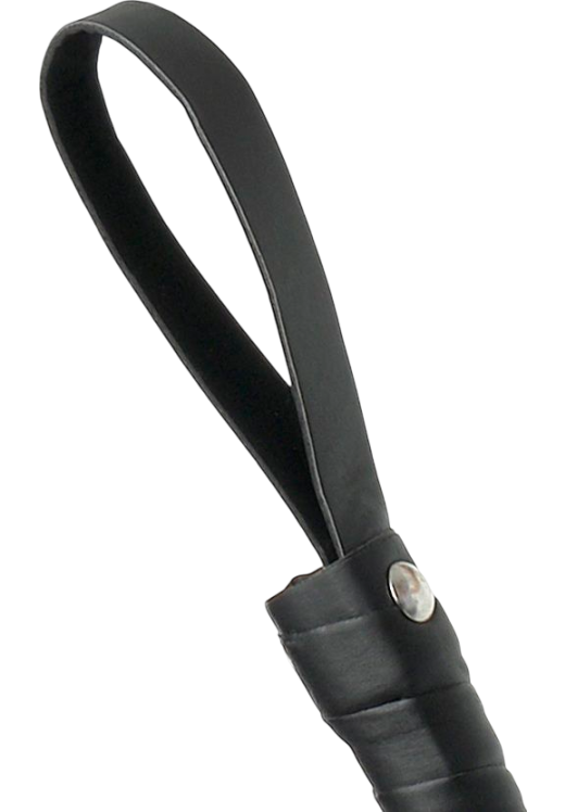 Μαστίγιο από δερματίνη σε μαύρο χρώμα, μήκους 62 εκ.