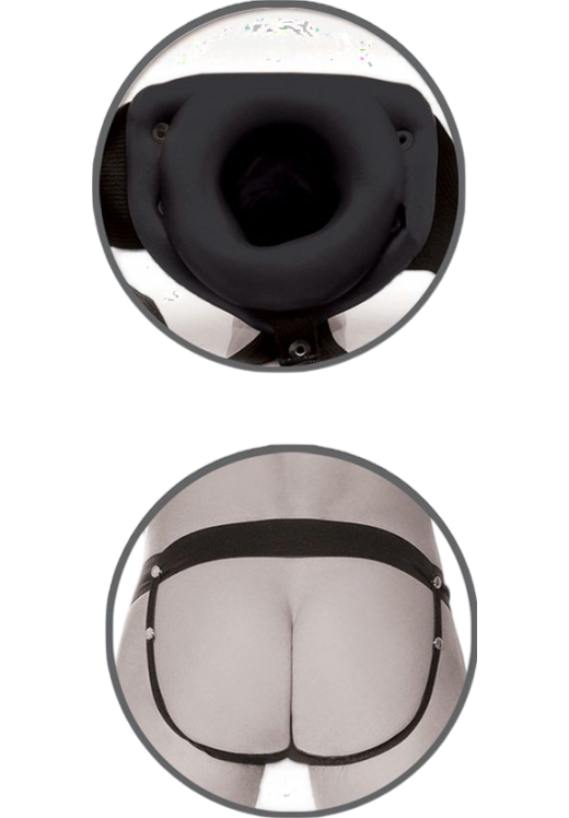 Ζώνη στραπόν από pvc σε μαύρο χρώμα, μήκους 15,2 εκ. και μέγιστης διαμέτρου 4,4 εκ.