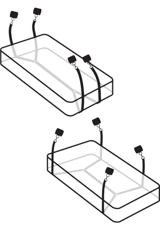 Δεσμά κρεβατιού σε μαύρο χρώμα