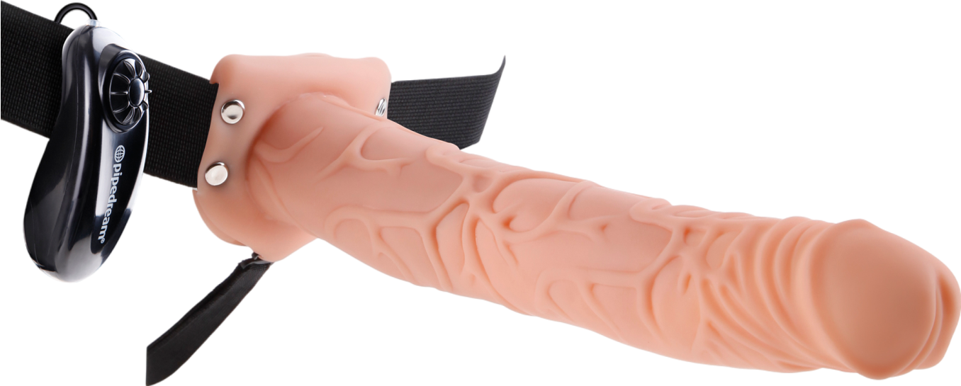 Κούφιο στραπόν από pvc σε φυσικό χρώμα, μήκους 29,8 εκ. και μέγιστης διαμέτρου 5,1 εκ. με ενσύρματο κοντρόλ