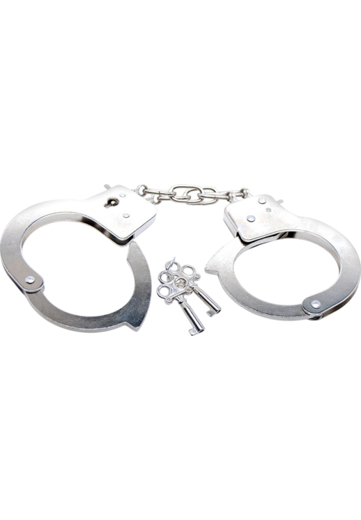 Μεταλλικές χειροπέδες σε ασημί χρώμα