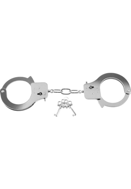Μεταλλικές χειροπέδες σε ασημί χρώμα