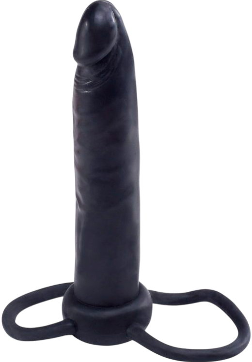 Διπλό δαχτυλίδι πέους από tpe σε μαύρο χρώμα, μήκους 14.4 εκ.