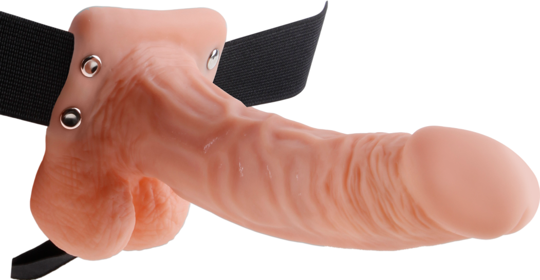 Με κούφιο ομοίωμα από pvc σε φυσικό χρώμα, μήκους 17,8 εκ. και μέγιστης διαμέτρου 4,3 εκ.