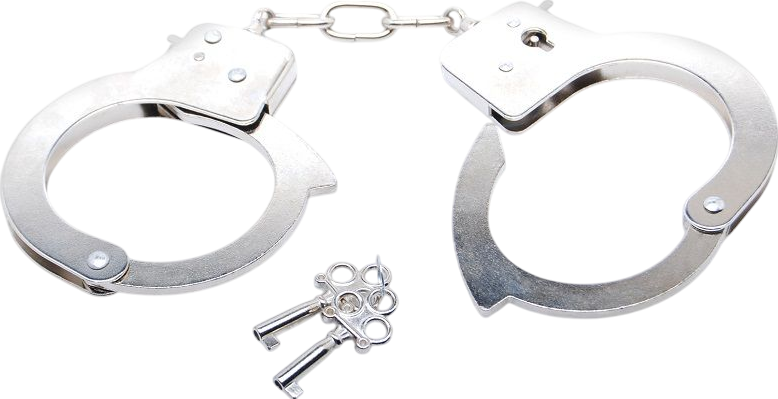 Μεταλλικές χειροπέδες σε ασημί χρώμα
