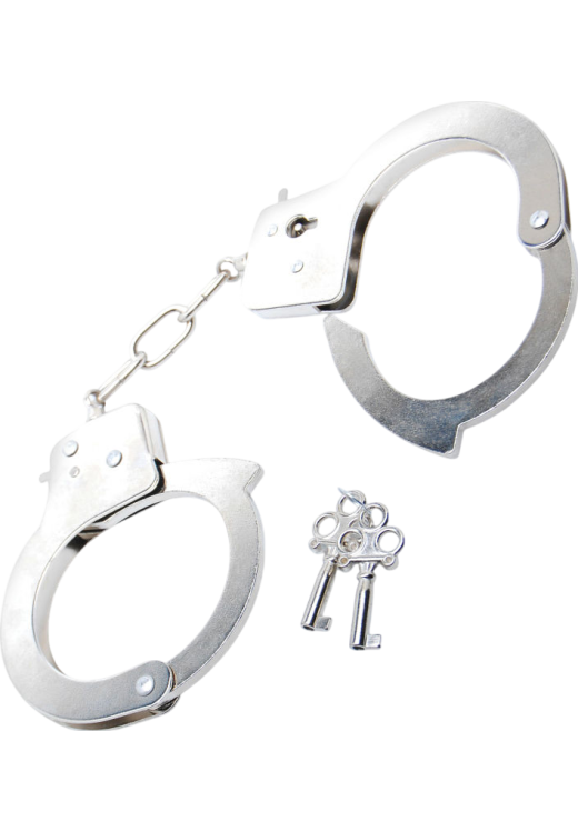 Μεταλλικές χειροπέδες σε ασημί χρώμα
