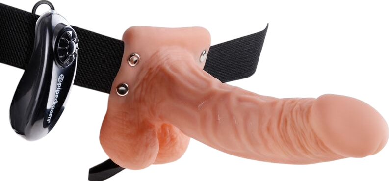 Κούφιο στραπόν από pvc σε φυσικό χρώμα, μήκους 19 εκ. και μέγιστης διαμέτρου 4,3 εκ. με ενσύρματο κοντρόλ