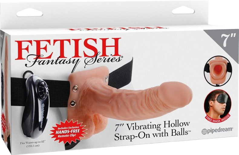 Κούφιο στραπόν από pvc σε φυσικό χρώμα, μήκους 19 εκ. και μέγιστης διαμέτρου 4,3 εκ. με ενσύρματο κοντρόλ