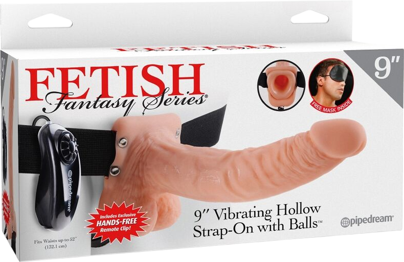 Κούφιο στραπόν από pvc σε φυσικό χρώμα, μήκους 24 εκ. και μέγιστης διαμέτρου 4,6 εκ. με ενσύρματο κοντρόλ