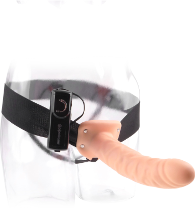 Με δόνηση από pvc σε φυσικό χρώμα, μήκους 20 εκ. και μέγιστης διαμέτρου 5,1 εκ. με ενσύρματο κοντρόλ