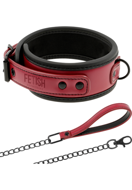 Κολάρο από δερματίνη σε μπορντό χρώμα