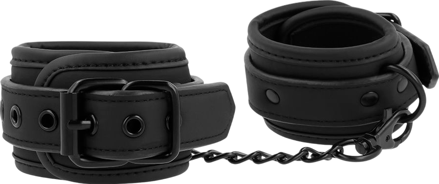 Χειροπέδες από δερματίνη σε μαύρο χρώμα