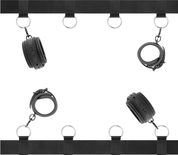 Δεσμά κρεβατιού από δερματίνη σε μαύρο χρώμα