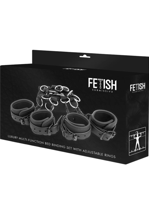 Δεσμά κρεβατιού από δερματίνη σε μαύρο χρώμα