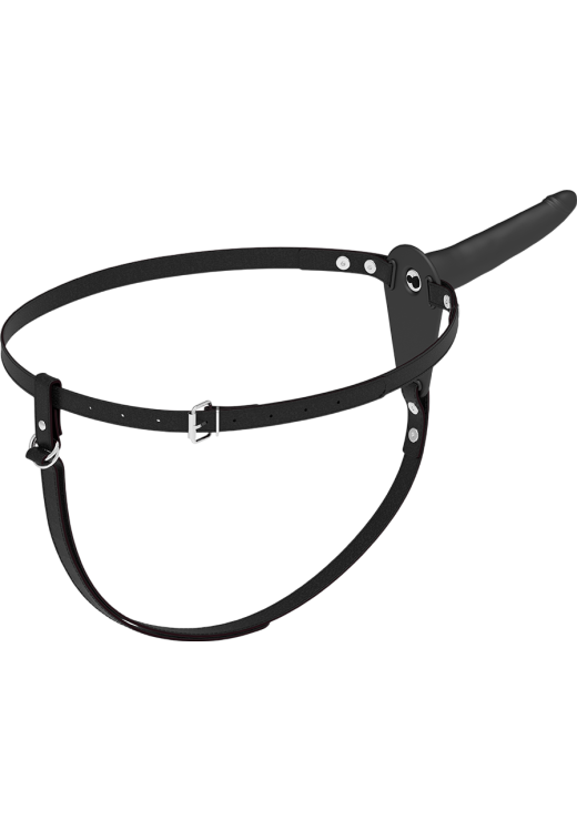 Δονούμενο στραπόν από σιλικόνη σε μαύρο χρώμα, μήκους 15 εκ.