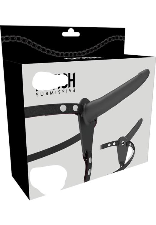 Δονούμενο στραπόν από σιλικόνη σε μαύρο χρώμα, μήκους 15 εκ.