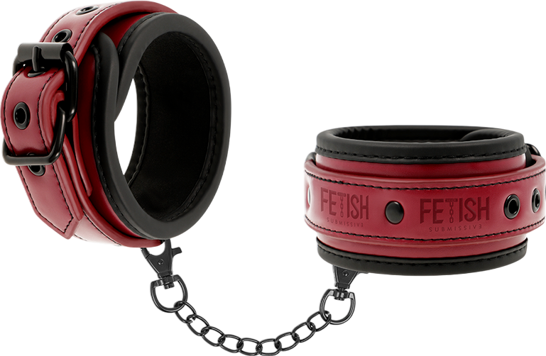 Χειροπέδες από δερματίνη σε μπορντό χρώμα